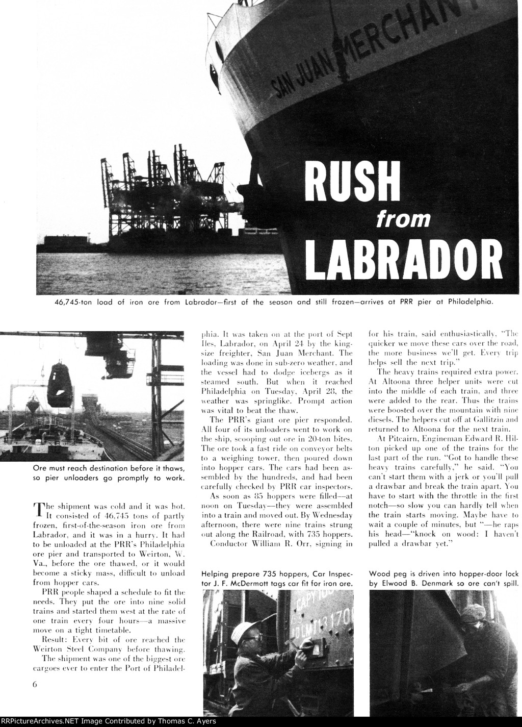 PRR "Rush From Labrador," Page 6, 1959